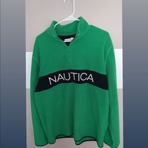 Nautica Green  Zip up Pullover Sweater
